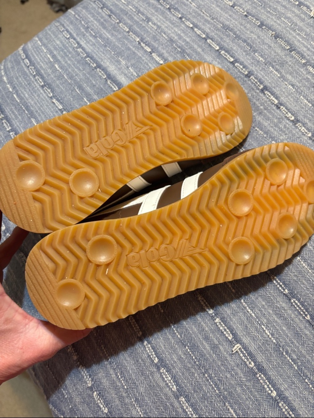 Gola Brown and White Retro Trainer Sneakers - Picture 2 of 4